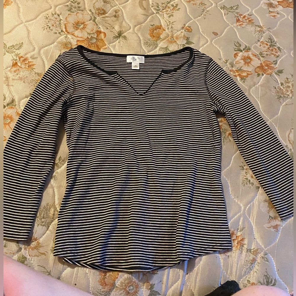 Ann Taylor’s striped shirt